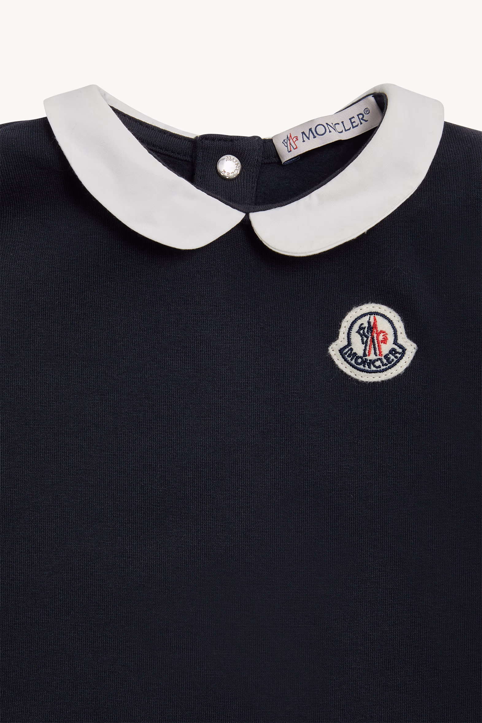 Ruffled Cotton Dress Girl Navy Blue Moncler 2